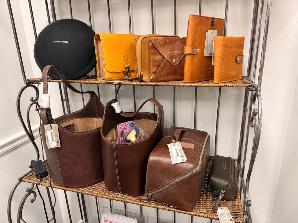 Re:Designed leather project bags in the shop