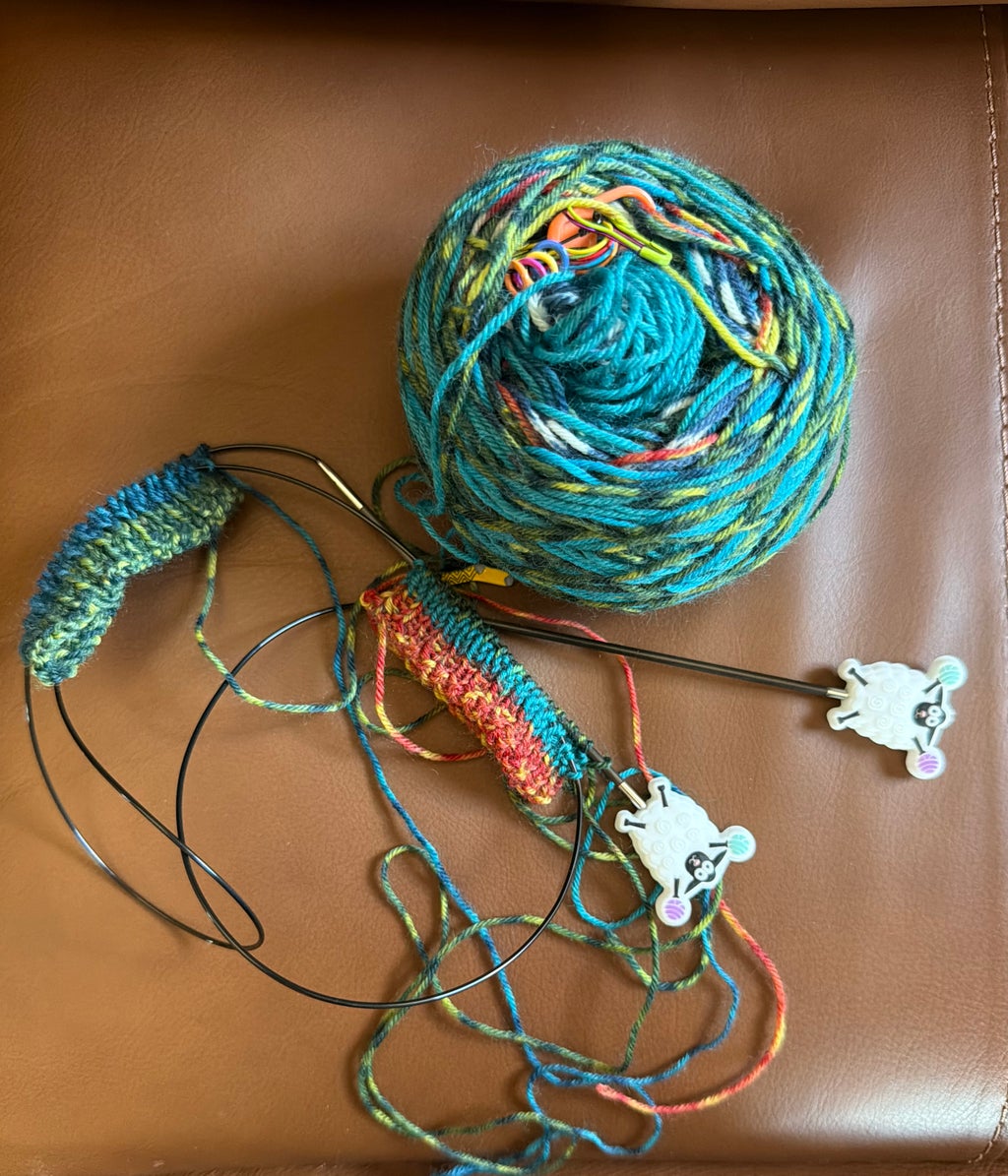 2-at-a-time Socks using Magic Loop with Robin