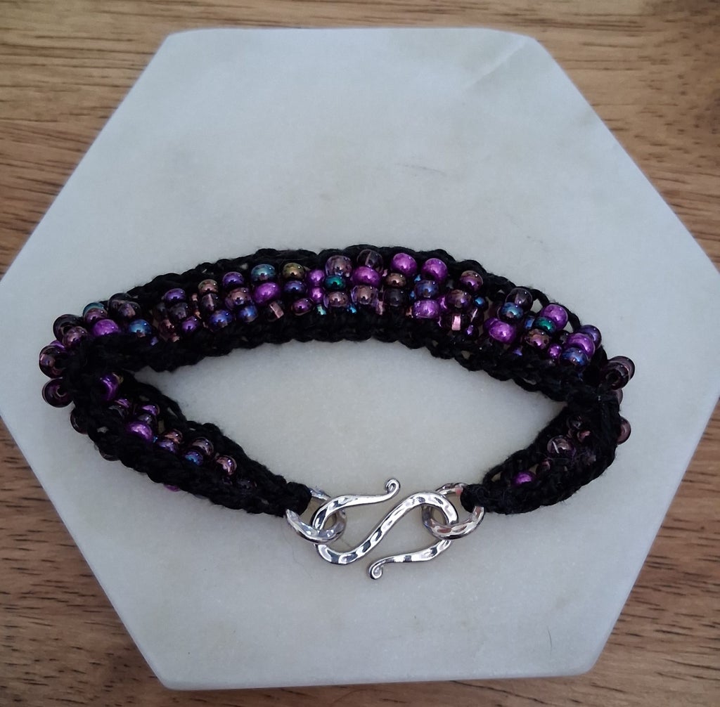Knitted Beaded Bracelets with Lisa
