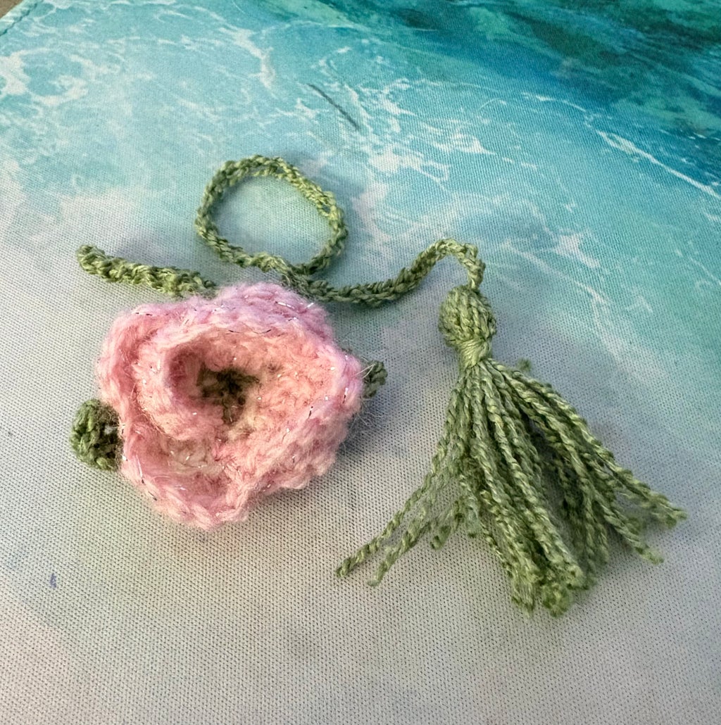 Crocheted Flower Bookmark with Amy