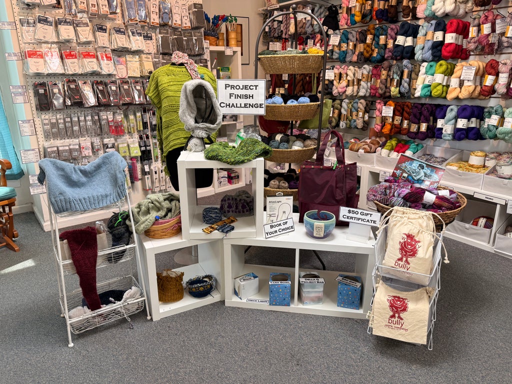 September Project Finish Challenge display in the shop
